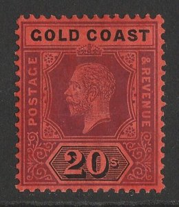 GOLD COAST 1913 KGV 20/- purple & black on red. 