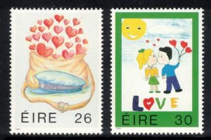 IRELAND 1991 Love Issue; Scott 822-23, SG 793-94; MNH