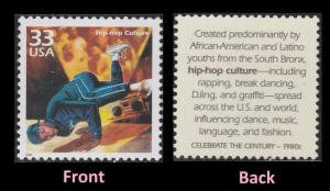 US 3190o Celebrate the Century 1980s Hip-hop Culture 33c single MNH 2000 