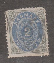 Denmark Scott #16 Stamp - Used Single - XYZ