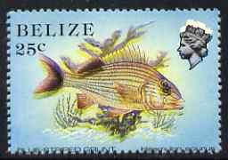 Belize 1984-88 Blue-striped Grunt 25c def perf single wit...