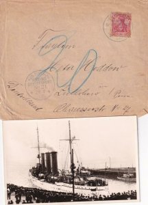 1907, German Marine Schiffspost #21 (SMS Leipzig, Cruiser), See Remark (44019)