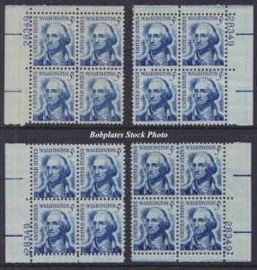 BOBPLATES #1283a Washington Matched Set Plates VF NH DCV=$10+~See Details for #s