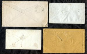 p019 - USA Lot of (4) 19th Century Covers. St Louis Boston & other