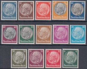 GERMANY Sc # 401-14.1  CPL MNH SET of 14, HINDENBURG TYPE  of  1932