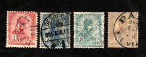 Hungary - Sc# 63 - 66 Used (66 repaired pinhole) / wmk 135    -     Lot 0521039