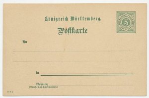 Postal stationery Wurttemberg 1902 Stamps - Beer - Umbrella