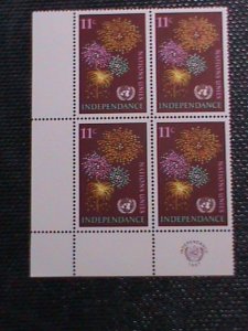 ​UNITED NATION-1967 SC#169-GAINED INDEPENDENCE-NY MNH BLOCK VERY FINE WE SHIP