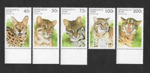 SD)1996 BENIN WILD CATS, SERVAL CAT, CARACAL, OCELOT, RED LYNX, BENGAL CAT, LEO