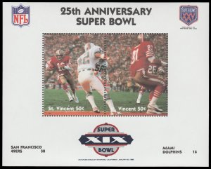 ST. VINCENT 1991. SCOTT SERIES # A200. SUPER BOWL 25TH.ANNIVERSARY . UNUSED