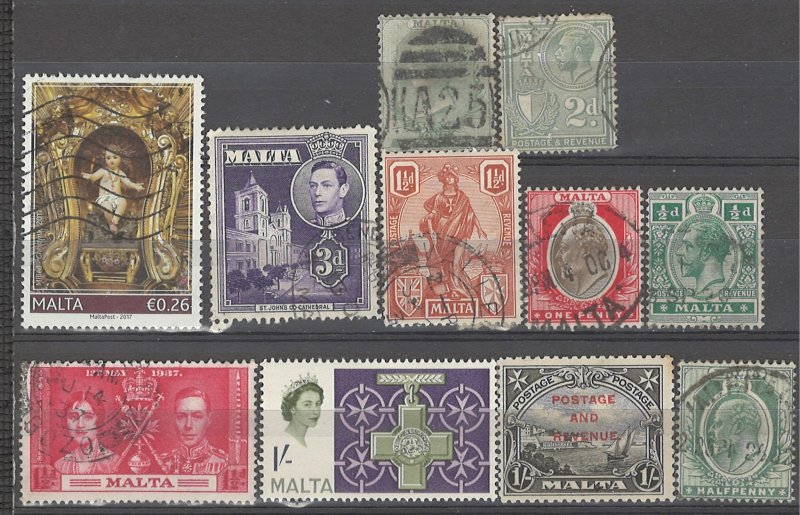 COLLECTION LOT # 3726 MALTA 11 STAMPS 1885+ CV+$13