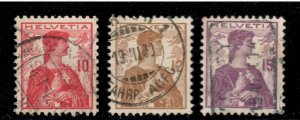 Switzerland # 164 - 166 , Helvetia , F-VF Used Set of 3 - I Combine S/H