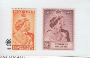 NORTHERN RHODESIA # 48-49 VF-MVLH KGV1 1948 SILVER WEDDING