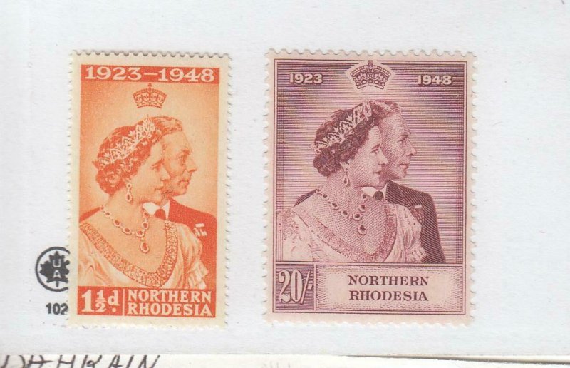 NORTHERN RHODESIA # 48-49 VF-MVLH KGV1 1948 SILVER WEDDING