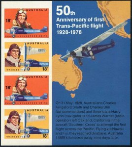Australia 675a sheet, MNH. Michel Bl.3. Australian aviators, planes. 1978.