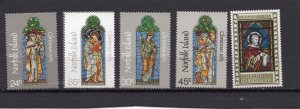 NORFOLK ISLAND 1972, 1983 CHRISTMAS PAINTINGS SET OF 5 STAMPS MNH