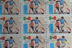 laos 1985 world cup, mexico Stamp Sheet 2, Block of 12