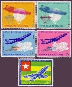 Togo 496-499,499a,C44,MNH.Michel 441-445,Bl.16.National Airlines,1964.Dirigible,