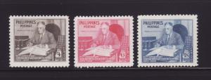 Philippines 542-544 Set MH President Franklin D Roosevelt