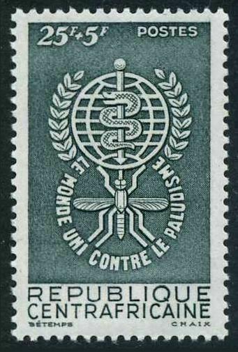 Central Africa B1,lightly hinged.Michel 24. WHO drive to eradicate Malaria,1962.