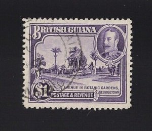 British Guiana Sc #222 (1934) $1 violet Botanical Gardens Mint VF Used