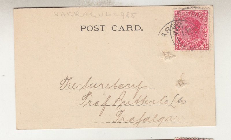 VICTORIA, WARRAGUL cds., 1912, 1d. Post Card, Bank of Australasia to Trafalgar. 