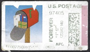 United States #CVP88 Forever (45¢) Mailbox (2012). Computer Vended Post. Used.