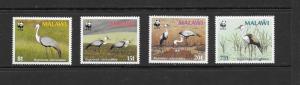 MALAWI -  #494-497  WWF  CRANES  MNH