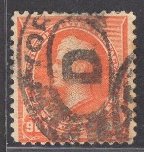 US Stamp #229 90c Orange Perry USED SCV $135.00