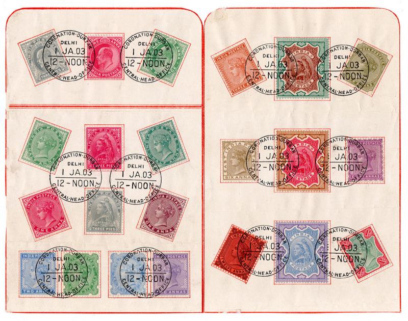 (I.B) India Postal : Coronation Durbar Presentation Sheets (Dehli 1903)