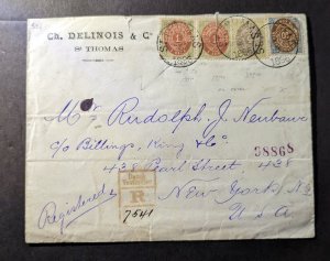 1896 Denmark DWI Danish West Indies Cover St Thomas to NY USA Rudolph Neubawe