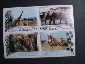 ​MANAMA-WILDLIFE ENDANGER PROTECTING ANIMALS IMPERF: MNH #3 VERY FINE-RARE