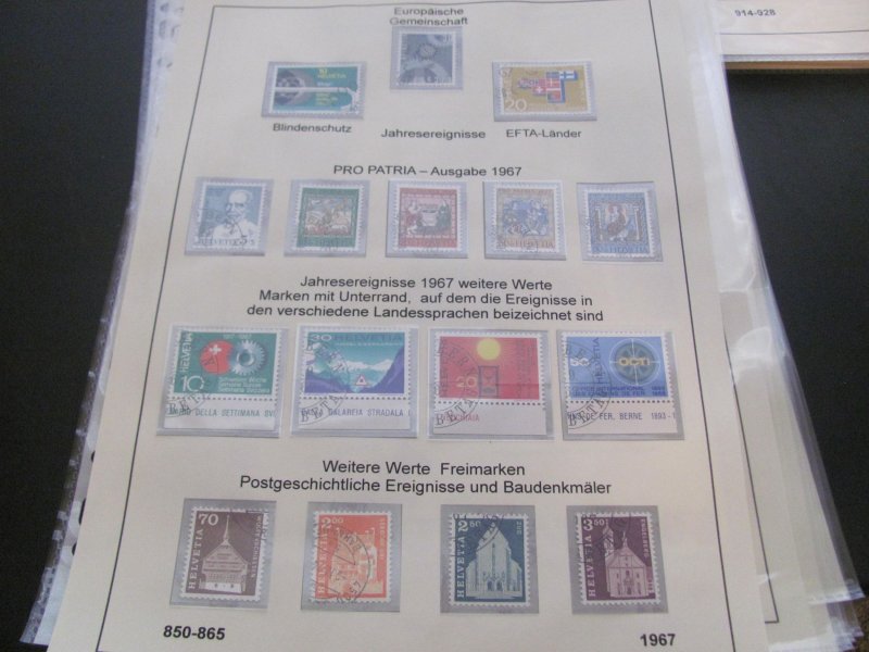 SWITZERLAND USED STAMPS & COVERS COLL. ON PAGES 1930-2005 $2K-$3K CAT. XF (191)