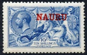 Nauru SG23d 10/- Deep Blue DLR U/M (Gum Re-spread) Cat 500 pounds 