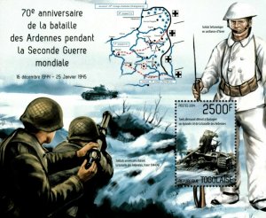 Togo 2014 - World War II, Battle of the Bulge, 70 Years - Souvenir Sheet - MNH