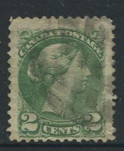 Canada -Scott 36 - Queen Victoria -1872 - Used - Single 2c Stamp