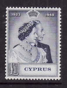 Cyprus-Sc#159-unused hinged Omnibus-KGVI-Silver Wedding-1948-