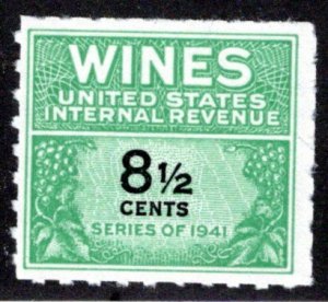 Scott RE184, 8 1/2c, MNH, NGAI, VF, Fresh, Type of 1942-49, USA Wine Revenue