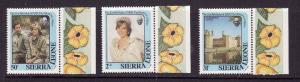 Sierra Leone-Sc#531-3-unused NH set-Princess Diana-1982-