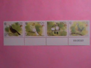 1995- MACAU STAMP SC#789a- LOVELY COLORFUL SINGING BIRDS-MINT-NH STAMPS