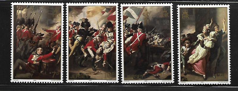 GB,JERSEY, 242-5, MNH, BATTLE OF JERSEY ,BI-CENTENNARY