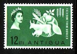 Antigua-Sc#133- id7-unused small hinge remnant  Omnibus QEII set-Freedom from