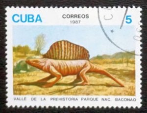 CUBA Sc# 2955 DINOSAURS prehistoric animals 5c  1987  used cto