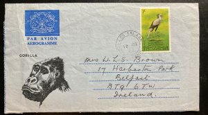 1982 Dar Es Salaam Tanzania Air Letter Cover To Belfast North Ireland