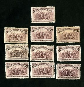 US Stamps # 231 F-VF Fresh Lot of 10 OG NH Scott Value $310.00