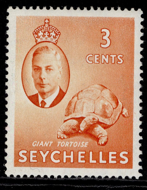 SEYCHELLES GVI SG159, 3c orange, M MINT. 