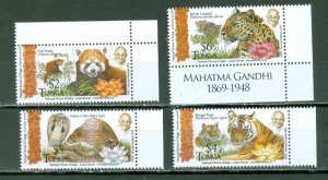 TONGA 2016 GHANDI-WILD ANIMALS #1284-1287 ...SET...MNH...$15.50