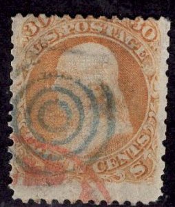 F GRILL US Stamp #100 30c Franklin USED SCV $950