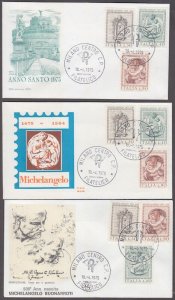 ITALY Sc # 1180-2.1 5 FDC CACHETS with one STAMP DEPICTING the FLOOD