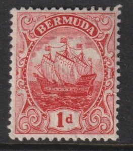 Sc# 42a Bermuda 1906 - 1910 Caravel 1 pence MLMH Wmk 3 issue CV $67.50 Stk 3